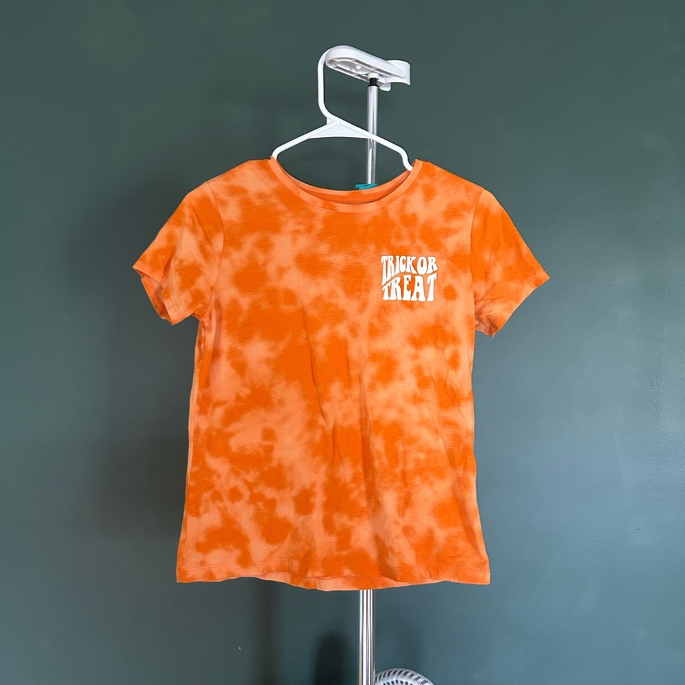 wonder nation Orange Tie-Dye "Trick or Treat" Kids Tee